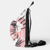 Tropische roze hibiscus gepersonaliseerd monogram sling bag (Rechts)