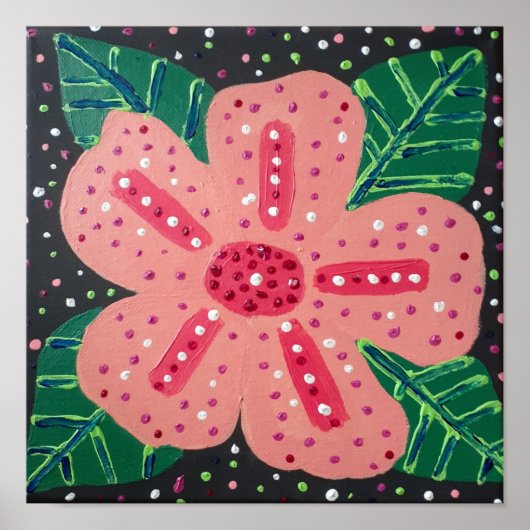 Tropische roze hibiscus poster (Voorkant)