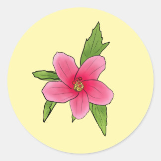 Tropische Roze Hibiscus Verjaardagsfeest Stickers