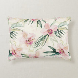 Tropische Roze Orchidee Bloemen Accent Kussen