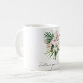 Tropische roze orchidee bloemen koffiemok (Voorkant links)