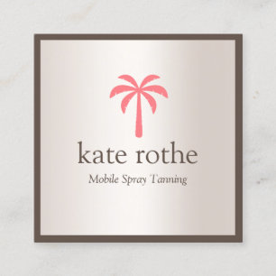 Tropische Roze Palmboom Mobiele Spray Tan Contactkaartje
