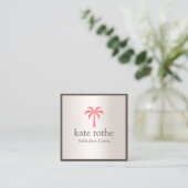 Tropische Roze Palmboom Mobiele Spray Tan Contactkaartje (Staand voorkant)