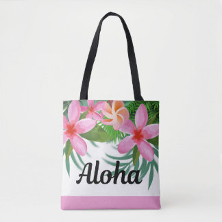 Tropische Roze Plumeria Aloha II Canvas tas