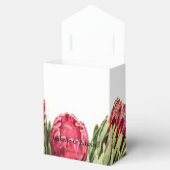 Tropische Roze Proteas Groen Bruiloft Bedankdoosjes (Geopend)