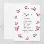 Tropische roze vlinders. Stoelenkaart voor de brui Kaart (Voorkant / Achterkant)