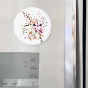 Tropische roze witte orchidee bloemen magneet
