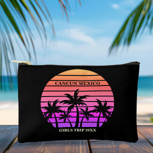 Tropische roze zwarte palmbomen Custom Beach Etui