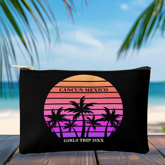 Tropische roze zwarte palmbomen Custom Beach Etui