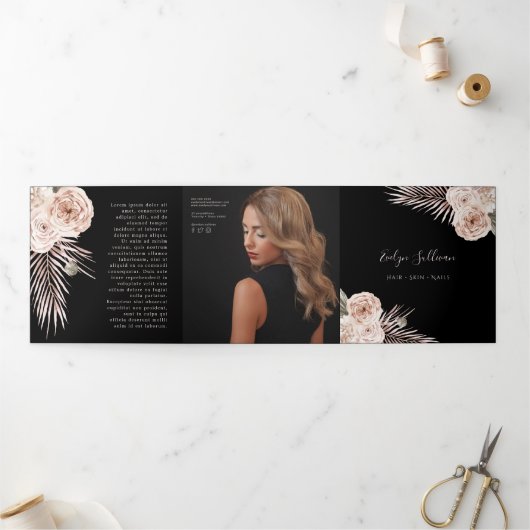 Tropische Rozen drievoudig brochure Drieluik Kaart (Buitenkant)