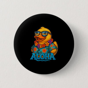 Tropische Rubber Eend Hawaiian Lei Aloha Rubber Ee Ronde Button 5,7 Cm