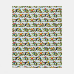 Tropische rugleuning (lichtblauw) fleece deken