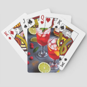 Tropische rumdranken met ijs pokerkaarten