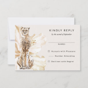 Tropische Safari Cheetah Bruiloft RSVP Antwoord