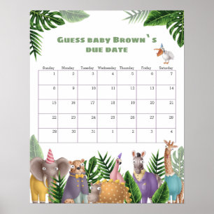 Tropische Safari Dieren Vervaldatum Kalender Poste Poster
