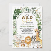 Tropische Safari Party Animals Wild One Baby Boy Kaart (Voorkant)