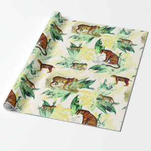  tropische safari wilde katten tijgerluipaard cadeaupapier