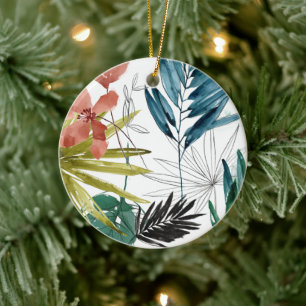 Tropische samenstelling keramisch ornament