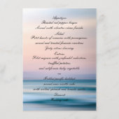 Tropische Sandy Beach & Seashells Wedding Menu Kaa (Achterkant)