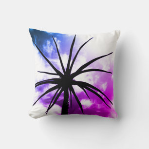 Tropische sappige palmplant silhouet kussen