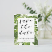 Tropische save de datum | Huwelijk briefkaart (Staand voorkant)