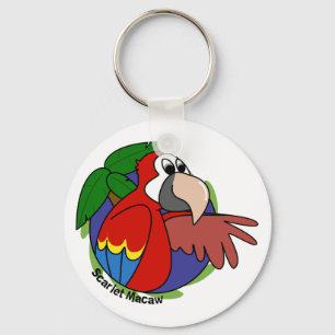 Tropische Scarlet Macaw Sleutelhanger
