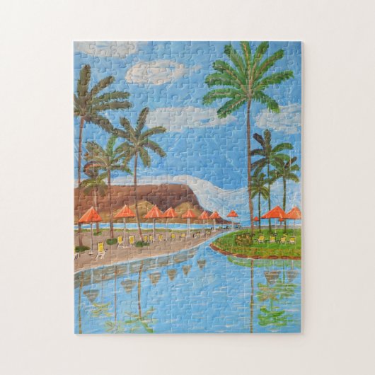 Tropische scène puzzel (Verticaal)