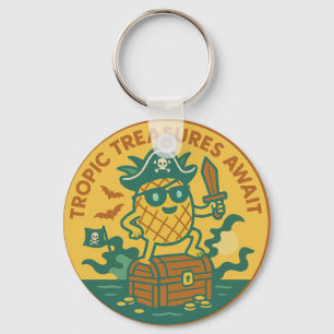 Tropische Schatten Wachten Ananas Sleutelhanger