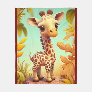 Tropische Schattige Baby Giraffe Cartoon-37560 Fleece Deken
