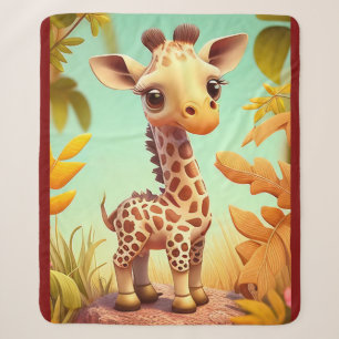 Tropische Schattige Baby Giraffe Cartoon-37560 Sherpa Deken