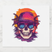 Tropische schedelvibe sparkling wijnetiket (Enkel label)