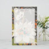 Tropische schemerbloemen briefpapier (Staand voorkant)