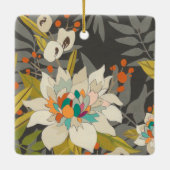 Tropische schemerbloemen keramisch ornament (Achterkant)