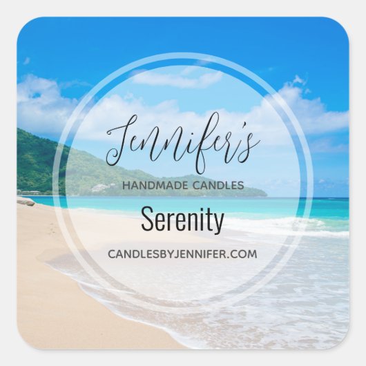 Tropische Schilderachtig foto-kaarszaken Vierkante Sticker (Voorkant)