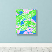 Tropische schildpadden Patroon Canvas Print (Insitu (Houten vloer))