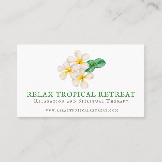 Tropische schoonheid bedrijf frangipani loyaliteit aanbevelingskaartje (Voorkant)