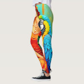 Tropische schoonheid en Blue Parrot Design Leggings (Links)