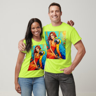 Tropische schoonheid en Blue Parrot Design T-shirt