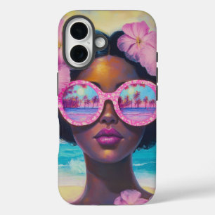 Tropische schoonheid in roze tinten iPhone 16 hoesje