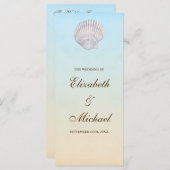 Tropische Seashell Beach Wedding Programma (Voorkant / Achterkant)