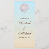 Tropische Seashell Beach Wedding Programma (Voorkant)