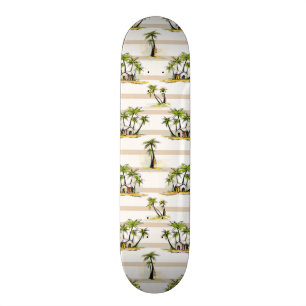 Tropische Shack En Palmen Skateboard