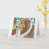 Tropische sheltie kaart (Gele Bloem)