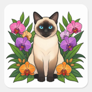 tropische Siamese kat stickers
