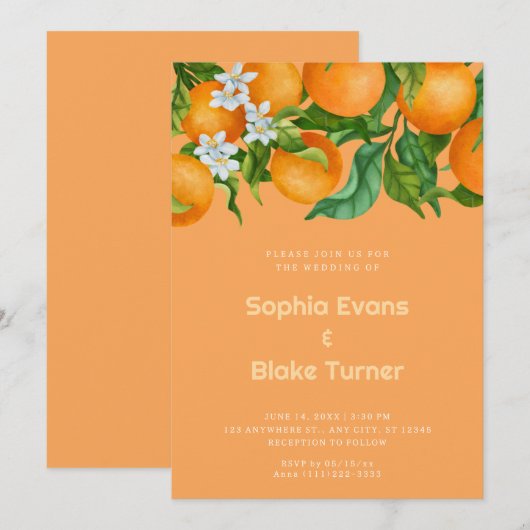 Tropische Sinaasappels van Citrus Botanische Oranj Kaart (Voorkant / Achterkant)