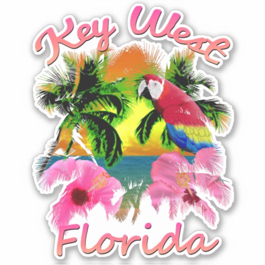 Tropische Sleutel West Florida Keys Sticker (Voorkant)