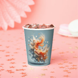 Tropische spatten papieren bekers