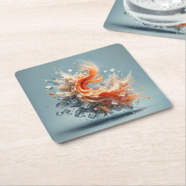 Tropische spatten vierkante kartonnen onderzetter