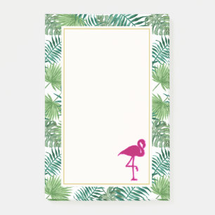 Tropische springplank en roze flamingo post-it® notes