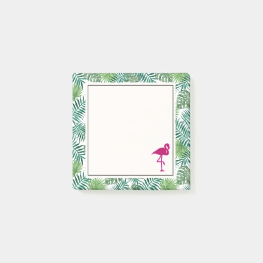 Tropische springplank en roze flamingo post-it® notes (Voorkant)